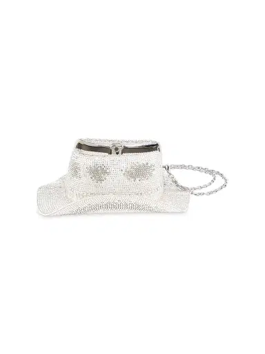 Judith Leiber Couture Women's Cowboy Hat Jane Crystal-Embellished Convertible Clutch - Silver Rhine Multi | Thumbnail 2 Judith Leiber Couture Women's Cowboy Hat Jane Crystal-Embellished Convertible Clutch - Silver Rhine Multi | Thumbnail 2