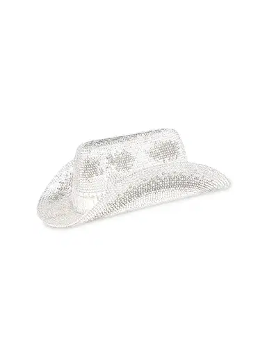 Judith Leiber Couture Women's Cowboy Hat Jane Crystal-Embellished Convertible Clutch - Silver Rhine Multi | Thumbnail 3 Judith Leiber Couture Women's Cowboy Hat Jane Crystal-Embellished Convertible Clutch - Silver Rhine Multi | Thumbnail 3