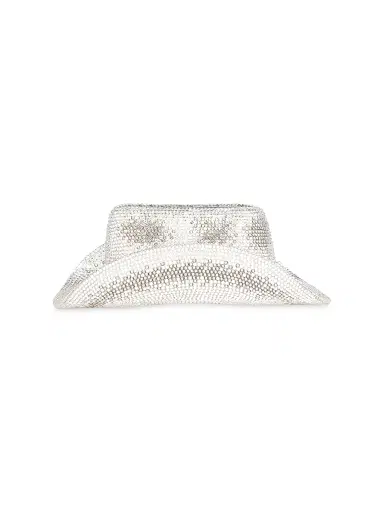 Judith Leiber Couture Women's Cowboy Hat Jane Crystal-Embellished Convertible Clutch - Silver Rhine Multi | Thumbnail 4 Judith Leiber Couture Women's Cowboy Hat Jane Crystal-Embellished Convertible Clutch - Silver Rhine Multi | Thumbnail 4