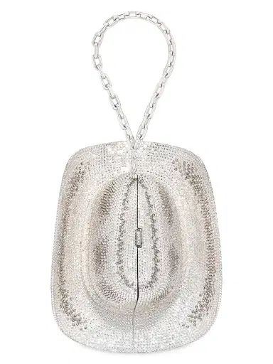 Judith Leiber Couture Women's Cowboy Hat Jane Crystal-Embellished Convertible Clutch - Silver Rhine Multi | Thumbnail 6 Judith Leiber Couture Women's Cowboy Hat Jane Crystal-Embellished Convertible Clutch - Silver Rhine Multi | Thumbnail 6
