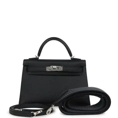 HERMÈS Hermes Kelly Sellier 20 Black Epsom Palladium Hardware | Thumbnail 1 HERMÈS Hermes Kelly Sellier 20 Black Epsom Palladium Hardware | Thumbnail 1