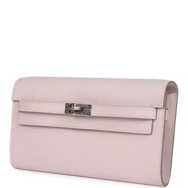 HERMÈS Hermes Kelly Wallet To Go Mauve Pale Epsom Palladium Hardware | Thumbnail 3 HERMÈS Hermes Kelly Wallet To Go Mauve Pale Epsom Palladium Hardware | Thumbnail 3