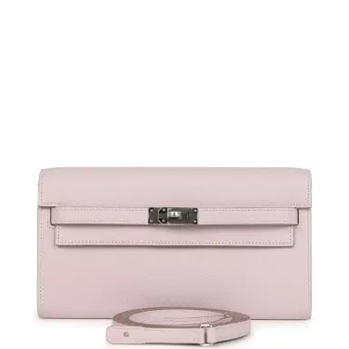 HERMÈS Hermes Kelly Wallet To Go Mauve Pale Epsom Palladium Hardware | Thumbnail 1 HERMÈS Hermes Kelly Wallet To Go Mauve Pale Epsom Palladium Hardware | Thumbnail 1