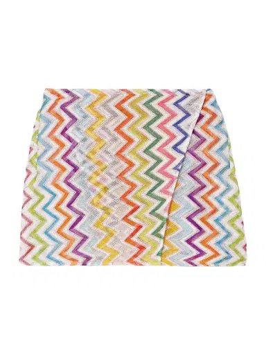 Missoni Striped Metallic Crochet-knit Wrap-effect Shorts | Thumbnail 1 Missoni Striped Metallic Crochet-knit Wrap-effect Shorts | Thumbnail 1