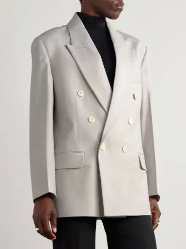 Victoria Beckham Oversized Double-breasted Twill Blazer | Thumbnail 3 Victoria Beckham Oversized Double-breasted Twill Blazer | Thumbnail 3