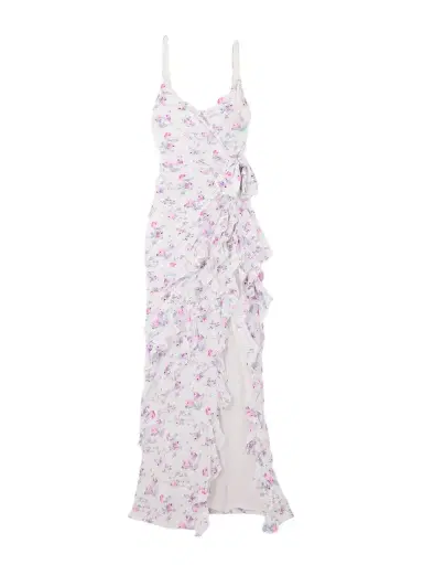 Alessandra Rich Ruffled Floral-print Silk-satin Gown | Thumbnail 1 Alessandra Rich Ruffled Floral-print Silk-satin Gown | Thumbnail 1
