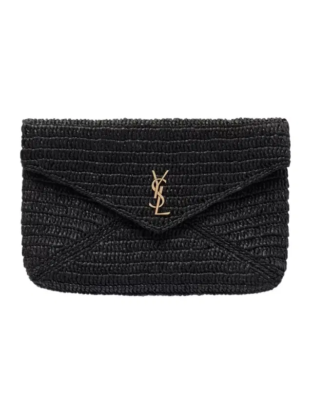 Saint Laurent Cassandre Raffia Clutch