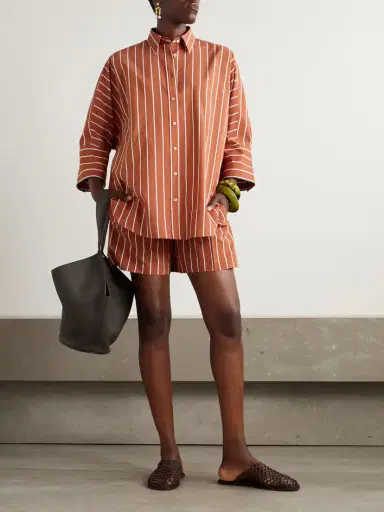 Brunello Cucinelli Striped Cotton-blend Poplin Shorts | Thumbnail 2 Brunello Cucinelli Striped Cotton-blend Poplin Shorts | Thumbnail 2