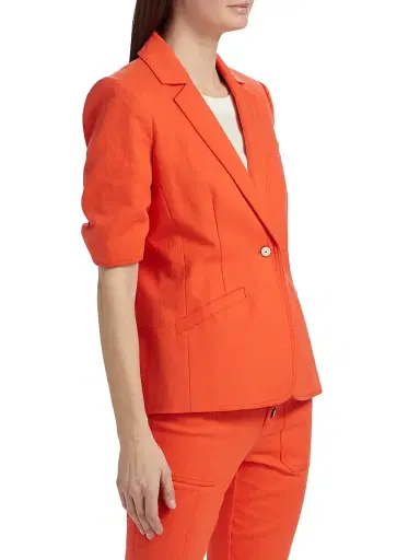 Cinq à Sept Women's Khloe Short-Sleeve Blazer - Cherry Tomato | Thumbnail 4 Cinq à Sept Women's Khloe Short-Sleeve Blazer - Cherry Tomato | Thumbnail 4
