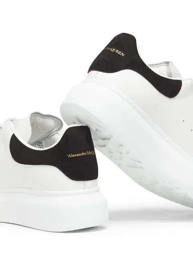 Alexander McQueen Women's Leather Low-Top Sneakers - White Black - Size 12 | Thumbnail 3 Alexander McQueen Women's Leather Low-Top Sneakers - White Black - Size 12 | Thumbnail 3