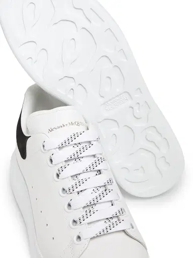 Alexander McQueen Women's Leather Low-Top Sneakers - White Black - Size 12 | Thumbnail 6 Alexander McQueen Women's Leather Low-Top Sneakers - White Black - Size 12 | Thumbnail 6
