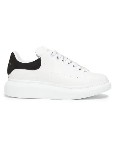 Alexander McQueen Women's Leather Low-Top Sneakers - White Black - Size 12 | Thumbnail 1 Alexander McQueen Women's Leather Low-Top Sneakers - White Black - Size 12 | Thumbnail 1