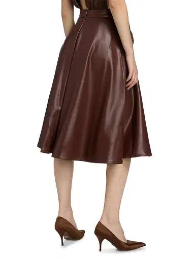 Mariandree Gaitan Women's Katty Faux Leather Midi-Skirt - Brown - Size Large | Thumbnail 5 Mariandree Gaitan Women's Katty Faux Leather Midi-Skirt - Brown - Size Large | Thumbnail 5