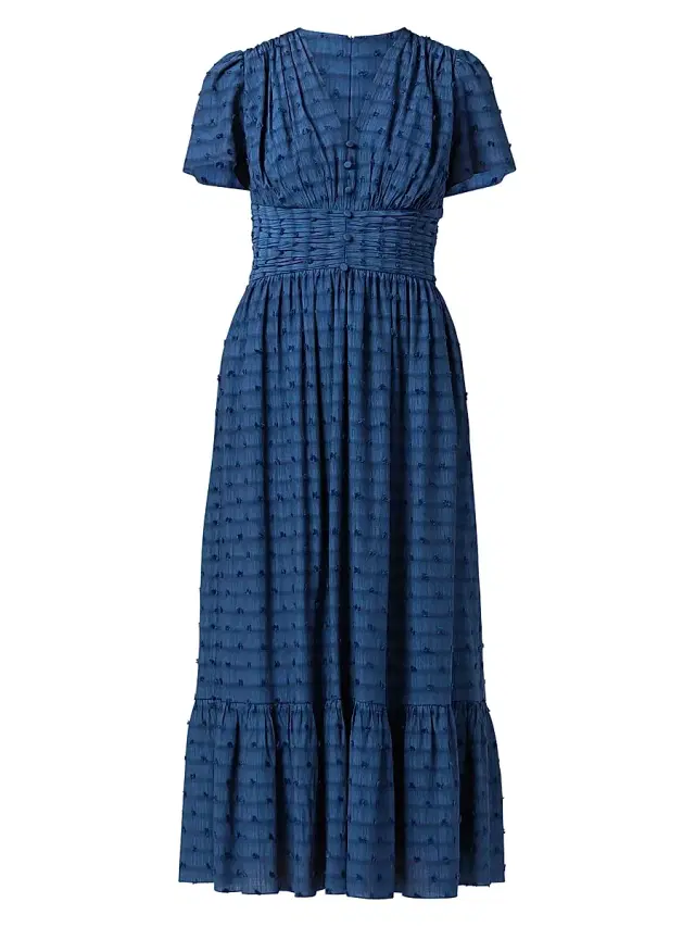 Women's Ferrera Swiss Dot Midi-Dress - Indigo Women's Ferrera Swiss Dot Midi-Dress - Indigo