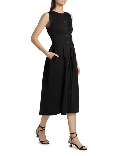 Kika Vargas Women's Mette Sleeveless Midi-Dress - Black | Thumbnail 2 Kika Vargas Women's Mette Sleeveless Midi-Dress - Black | Thumbnail 2