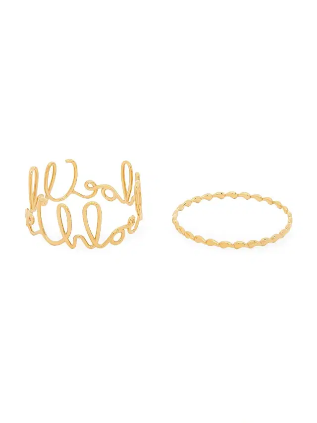 Women's Iconic Goldtone 2-Piece Bangle Set - Vintage Gold Women's Iconic Goldtone 2-Piece Bangle Set - Vintage Gold