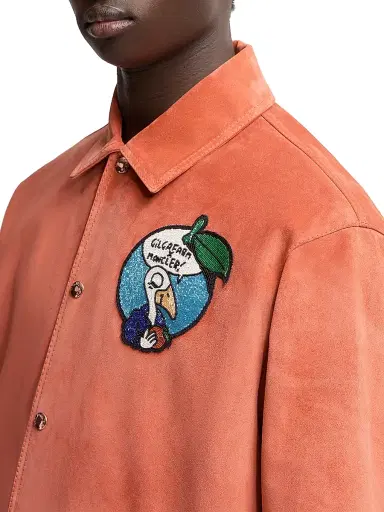 Moncler Genius Men's Moncler x Gilga Farm by Donald Glover Navel Shacket in Suede - Bright Orange | Thumbnail 4 Moncler Genius Men's Moncler x Gilga Farm by Donald Glover Navel Shacket in Suede - Bright Orange | Thumbnail 4