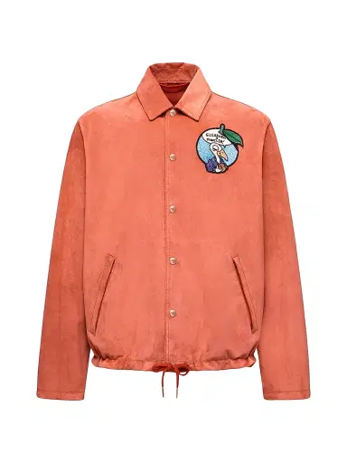 Moncler Genius Men's Moncler x Gilga Farm by Donald Glover Navel Shacket in Suede - Bright Orange | Thumbnail 1 Moncler Genius Men's Moncler x Gilga Farm by Donald Glover Navel Shacket in Suede - Bright Orange | Thumbnail 1