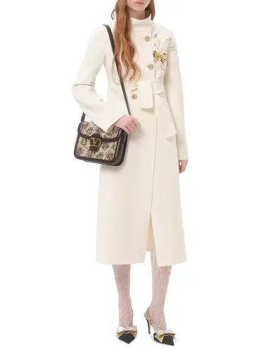 Valentino Garavani Women's Compact Drap Coat - Ivory - Size 2 | Thumbnail 7 Valentino Garavani Women's Compact Drap Coat - Ivory - Size 2 | Thumbnail 7