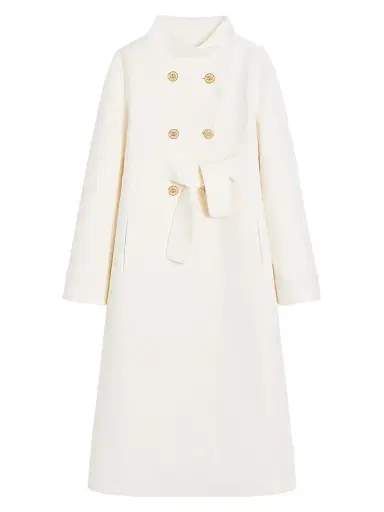 Valentino Garavani Women's Compact Drap Coat - Ivory - Size 2 | Thumbnail 1 Valentino Garavani Women's Compact Drap Coat - Ivory - Size 2 | Thumbnail 1
