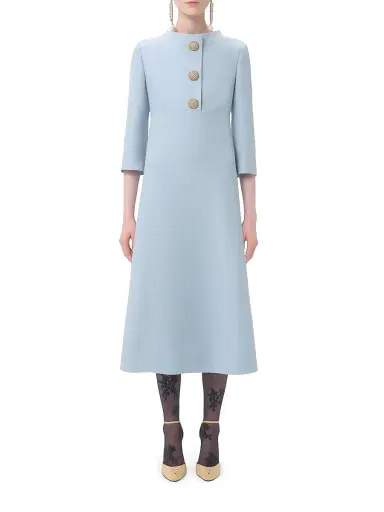 Valentino Garavani Women's Crepe Couture Midi Dress - Pastel Gray - Size 2 | Thumbnail 3 Valentino Garavani Women's Crepe Couture Midi Dress - Pastel Gray - Size 2 | Thumbnail 3