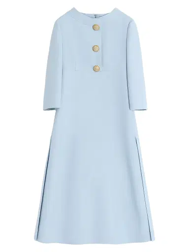Valentino Garavani Women's Crepe Couture Midi Dress - Pastel Gray - Size 2 | Thumbnail 1 Valentino Garavani Women's Crepe Couture Midi Dress - Pastel Gray - Size 2 | Thumbnail 1