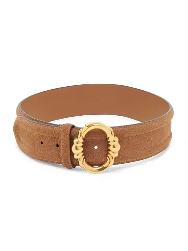 Etro Women's Suede Filligree Buckle Belt - Brown | Thumbnail 1 Etro Women's Suede Filligree Buckle Belt - Brown | Thumbnail 1