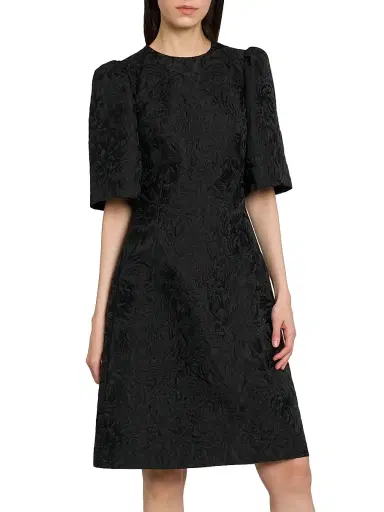Dolce & Gabbana Women's Brocade Leopard-Lined Midi-Dress - Nero - Size 0 | Thumbnail 4 Dolce & Gabbana Women's Brocade Leopard-Lined Midi-Dress - Nero - Size 0 | Thumbnail 4