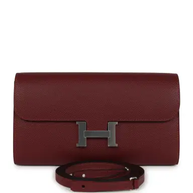 HERMÈS Hermes Constance Wallet To Go Rouge H Epsom Palladium Hardware | Thumbnail 1 HERMÈS Hermes Constance Wallet To Go Rouge H Epsom Palladium Hardware | Thumbnail 1