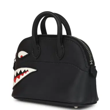 HERMÈS Hermes Mini Bolide Shark Bag Charm Black and White Swift Palladium Hardware | Thumbnail 5 HERMÈS Hermes Mini Bolide Shark Bag Charm Black and White Swift Palladium Hardware | Thumbnail 5
