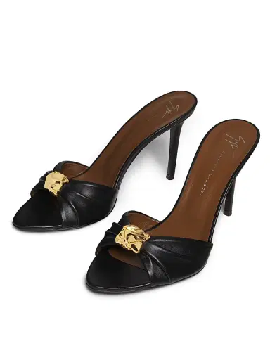 Giuseppe Zanotti Women's Clandestino 90MM Leather Mules - Nero Oro - Size 8.5 | Thumbnail 2 Giuseppe Zanotti Women's Clandestino 90MM Leather Mules - Nero Oro - Size 8.5 | Thumbnail 2