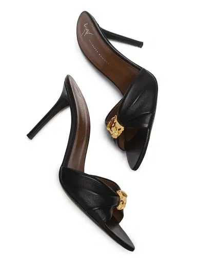 Giuseppe Zanotti Women's Clandestino 90MM Leather Mules - Nero Oro - Size 8.5 | Thumbnail 6 Giuseppe Zanotti Women's Clandestino 90MM Leather Mules - Nero Oro - Size 8.5 | Thumbnail 6