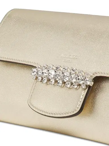 Jimmy Choo Women's Bing Metallic Leather Chain Wallet - Soft Gold Silver | Thumbnail 6 Jimmy Choo Women's Bing Metallic Leather Chain Wallet - Soft Gold Silver | Thumbnail 6