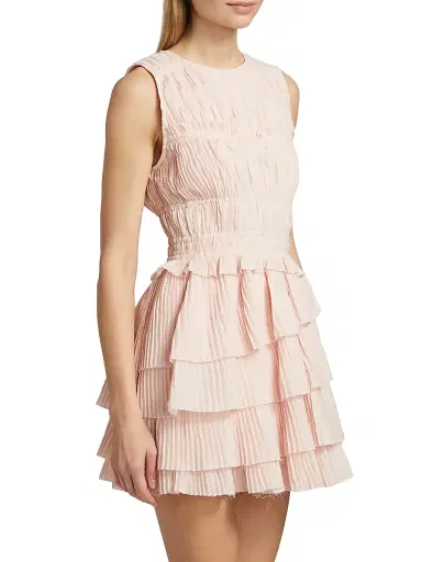Sea Women's Thalia Pleated Sleeveless Minidress - Blush - Size XL | Thumbnail 4 Sea Women's Thalia Pleated Sleeveless Minidress - Blush - Size XL | Thumbnail 4
