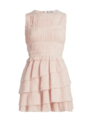 Sea Women's Thalia Pleated Sleeveless Minidress - Blush - Size XL | Thumbnail 1 Sea Women's Thalia Pleated Sleeveless Minidress - Blush - Size XL | Thumbnail 1