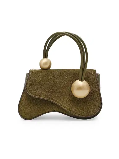 Cult Gaia Women's Kazia Nano Suede Top Handle Bag - Rosemary | Thumbnail 1 Cult Gaia Women's Kazia Nano Suede Top Handle Bag - Rosemary | Thumbnail 1