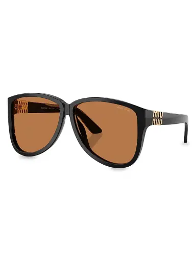 Miu Miu Women's 61MM Oversized Sunglasses - Black Brown | Thumbnail 2 Miu Miu Women's 61MM Oversized Sunglasses - Black Brown | Thumbnail 2
