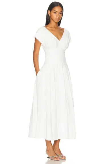 SIMKHAI Nina Pleated Midi Dress | Thumbnail 2 SIMKHAI Nina Pleated Midi Dress | Thumbnail 2