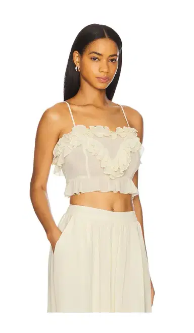 Bardot Alira Frill Detail Crop Top | Thumbnail 2 Bardot Alira Frill Detail Crop Top | Thumbnail 2