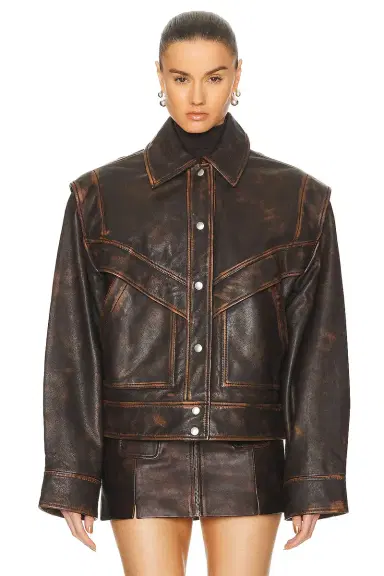 GRLFRND Jayden Distressed Leather Jacket | Thumbnail 2 GRLFRND Jayden Distressed Leather Jacket | Thumbnail 2