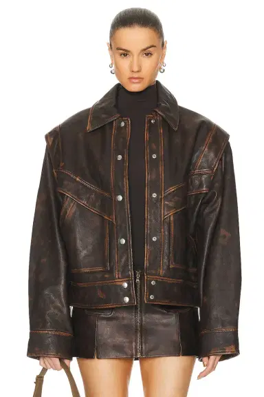 GRLFRND Jayden Distressed Leather Jacket | Thumbnail 1 GRLFRND Jayden Distressed Leather Jacket | Thumbnail 1