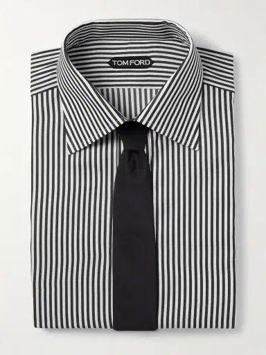 Tom Ford Striped Cotton and Silk-Blend Shirt - Men | Thumbnail 5 Tom Ford Striped Cotton and Silk-Blend Shirt - Men | Thumbnail 5