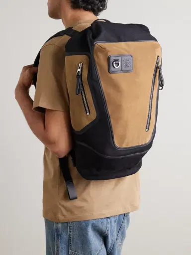 Loewe Flex Logo-Embossed Suede and Canvas Backpack - Men | Thumbnail 2 Loewe Flex Logo-Embossed Suede and Canvas Backpack - Men | Thumbnail 2