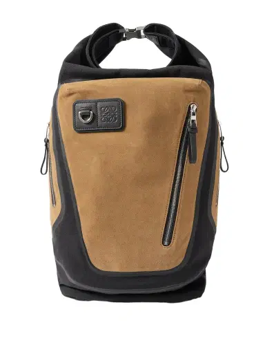 Loewe Flex Logo-Embossed Suede and Canvas Backpack - Men | Thumbnail 1 Loewe Flex Logo-Embossed Suede and Canvas Backpack - Men | Thumbnail 1