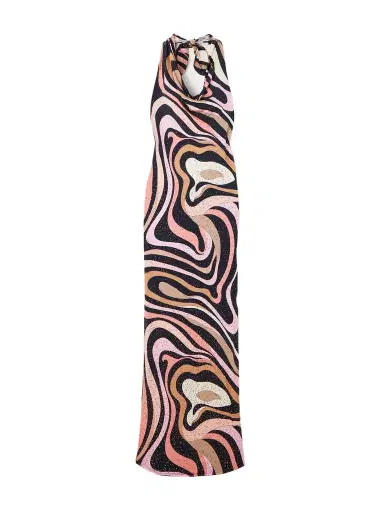 PUCCI Marmo Crystal-embellished Printed Satin-jersey Halterneck Maxi Dress | Thumbnail 1 PUCCI Marmo Crystal-embellished Printed Satin-jersey Halterneck Maxi Dress | Thumbnail 1