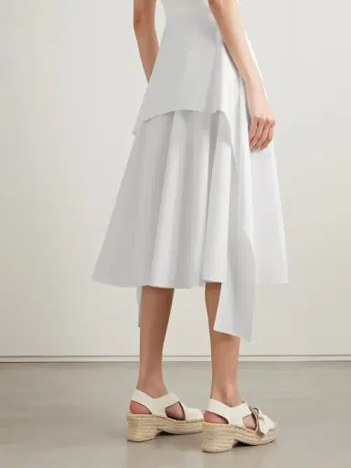 Loewe Layered Cotton-poplin Midi Skirt | Thumbnail 4 Loewe Layered Cotton-poplin Midi Skirt | Thumbnail 4