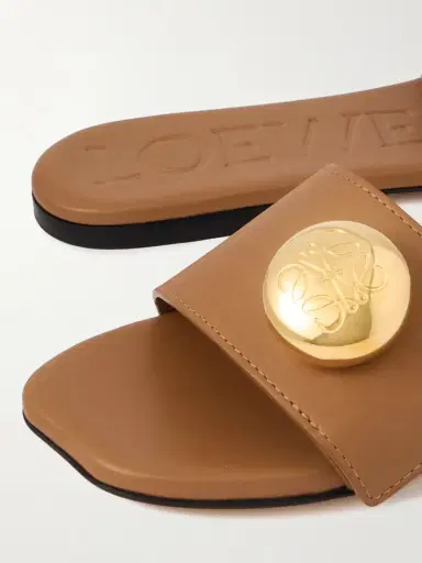 Loewe Pebble Embellished Leather Slides | Thumbnail 4 Loewe Pebble Embellished Leather Slides | Thumbnail 4