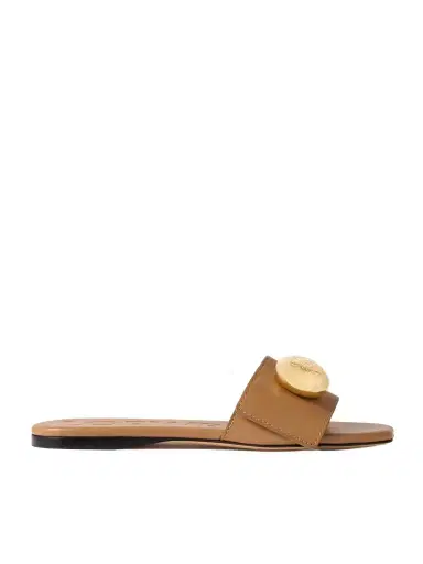 Loewe Pebble Embellished Leather Slides | Thumbnail 1 Loewe Pebble Embellished Leather Slides | Thumbnail 1