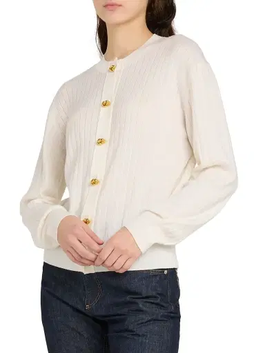 Bottega Veneta Women's Rib-Knit Wool Cardigan | Thumbnail 4 Bottega Veneta Women's Rib-Knit Wool Cardigan | Thumbnail 4