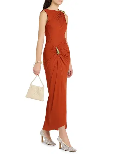 Bottega Veneta Women's Hardware-Accented Crepe Jersey Maxi Dress | Thumbnail 2 Bottega Veneta Women's Hardware-Accented Crepe Jersey Maxi Dress | Thumbnail 2